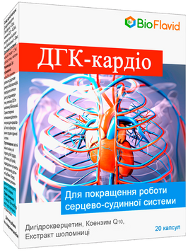 ДГК-Кардіо Дигідрокверцетин + Коензим Q10, капсули, 20 шт., BioFlavid 1005 фото